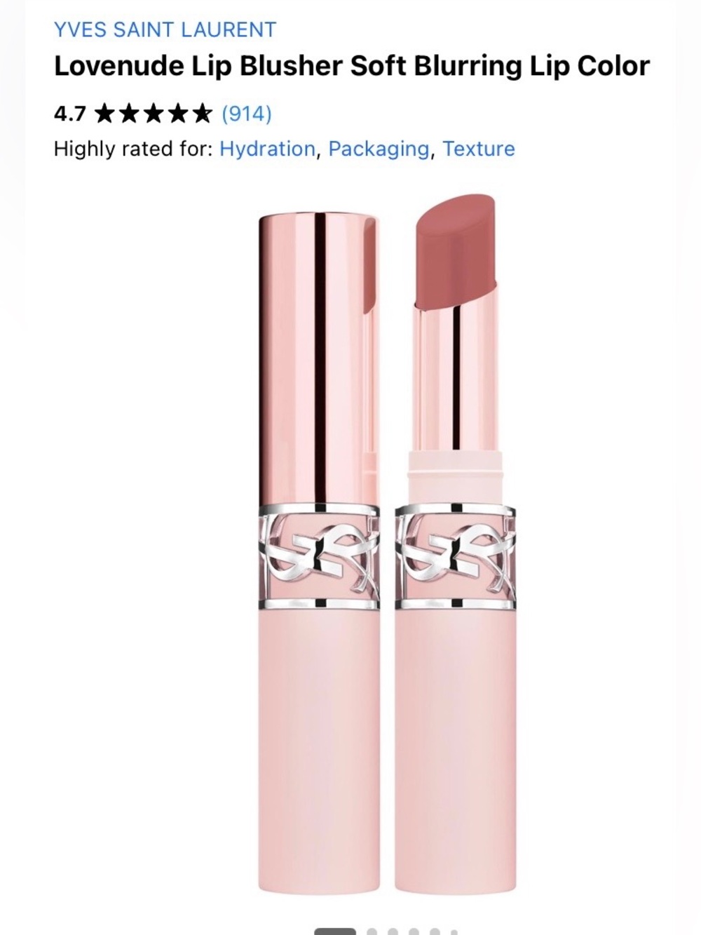 YSL Lovenude Lip Blusher Lip Colour in 06 Naughty Pink